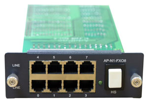AddPac AP-GS-FXO8, интерфейсный модуль 8 FXO портов (RJ11) для базового шасси