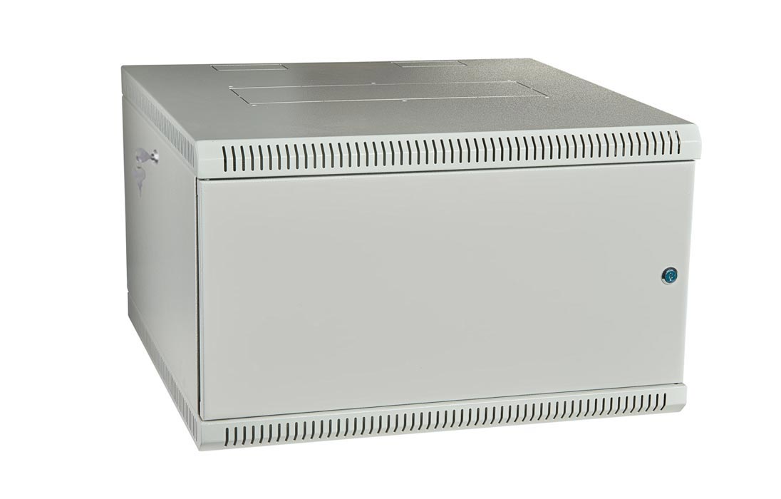 Шкаф телекоммуникационный настенный разборный со съемными боковыми стенками 19”,18U(600x450), ШТ-НСрМ-18U-600-450-М дверь металл