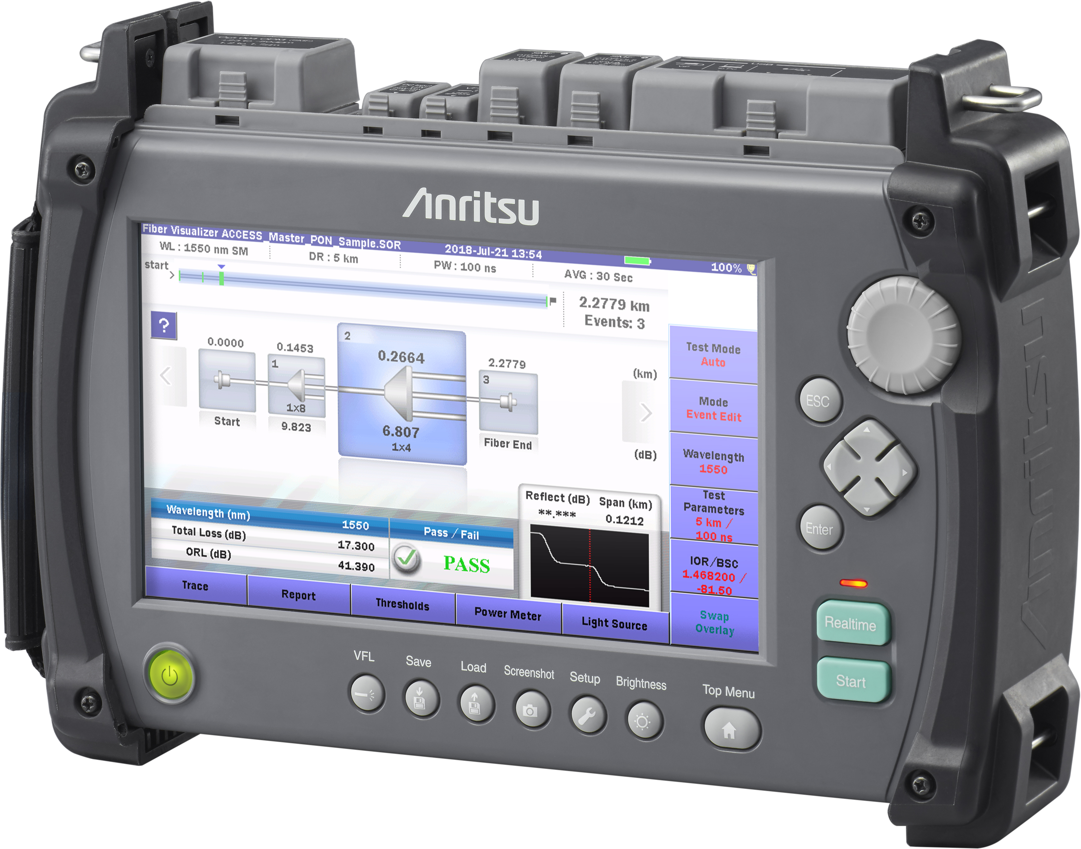Anritsu MT9085A-053 - рефлектометр оптический SM, 39 dB, 1310/1550 nm, SLS, FC адаптер