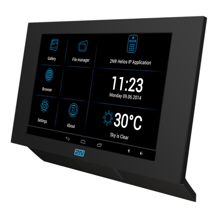 2N Indoor Touch PoE - монитор для IP домофона, дисплей 7", протокол - SIP, динамик, микрофон, слот для SD карты, PoE. ОС Android 4.2