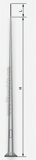 ZANDZ Молниеприемник вертикальный 12 м (оцинк. сталь; с закладными под фундамент)