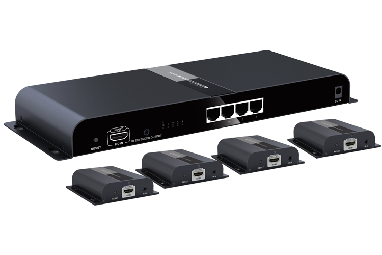  Lenkeng LKV314-HDbitT Разветвитель-удлинитель 1*4 HDMI по витой паре CAT6 поверх протокола IP до 120 м с ИК