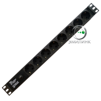 Блок розеток 19, 8 розеток Schuko 16А с защитой (автоматом). Максимальная мощность потребления: 4,0 кВт, 2 м.