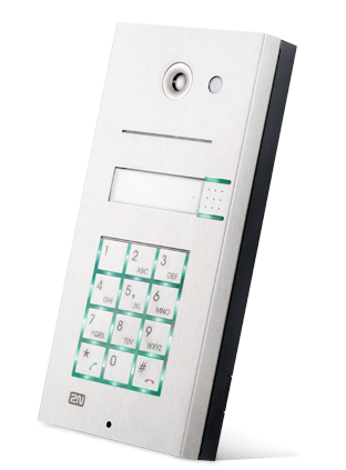 2N-HeliosIP-C1BK - IP видеодомофон, 1 клавиша быстрого набора, клавиатура, видеокамера, алюминиевый корпус