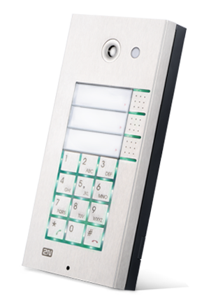2N-HeliosIP-3BK - IP домофон, 3 клавиши быстрого набора, клавиатура, алюминиевый корпус
