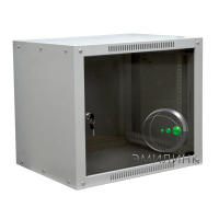 19 настенный шкаф СТАНДАРТ со стеклянной дверью 12U 600x350x635 мм - боковые стенки несъемные