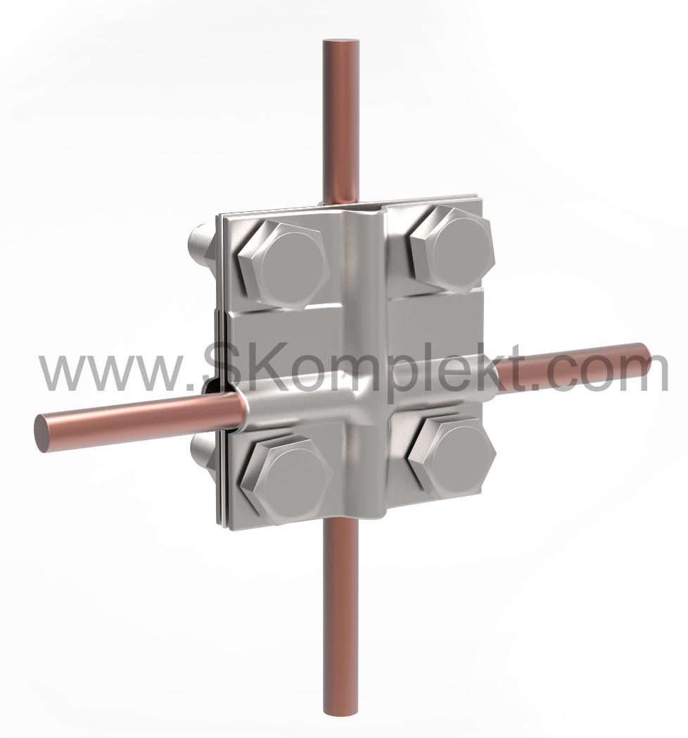 GALMAR Зажим крестообразный для соединения двух проводников (пол. <40мм, кр. 28-78мм2; нержавеющая сталь)
