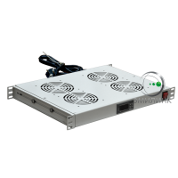 19 Вентиляторный модуль 4 элемента с термостатом, четыре точки крепления 1U