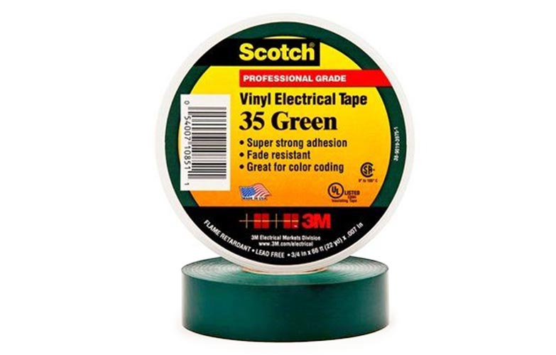  Scotch 35 (7000031669 ) зеленая, изоляционная лента высшего класса, 19мм х 20м х 0,18мм