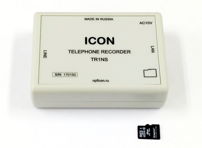 ICON TR1NS - 1-канальное устройство записи переговоров, запись на карту SDHC (до 1100 часов), Ethernet, WEB-интерфейс