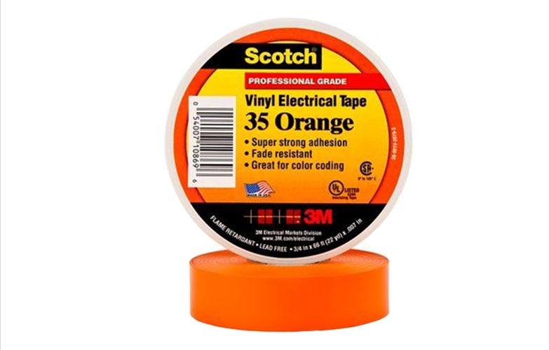 Scotch 35 (7000031672) оранжевая, изоляционная лента высшего класса, 19мм х 20м х 0,18мм