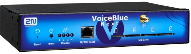  2N VoiceBlue Next -  Шлюз VoIP-GSM,4 GSM канала, подключение SIP, доп.опции Email2SMS, SNMP, ME до 32 users (5051024W)