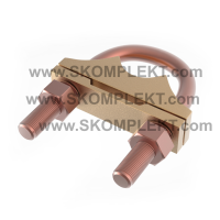 GALMAR Зажим дугообразный для подключения полосы (D14, пол. =25*40 мм, бронза)