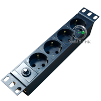 Блок розеток 10, 4 розетки Schuko с защитой (автоматом). Максимальная мощность потребления: 4,0 кВт.