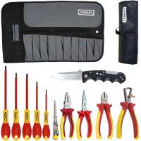 SK-16 S2 - набор изолированного инструмента электрика в скрутке, 12 предметов