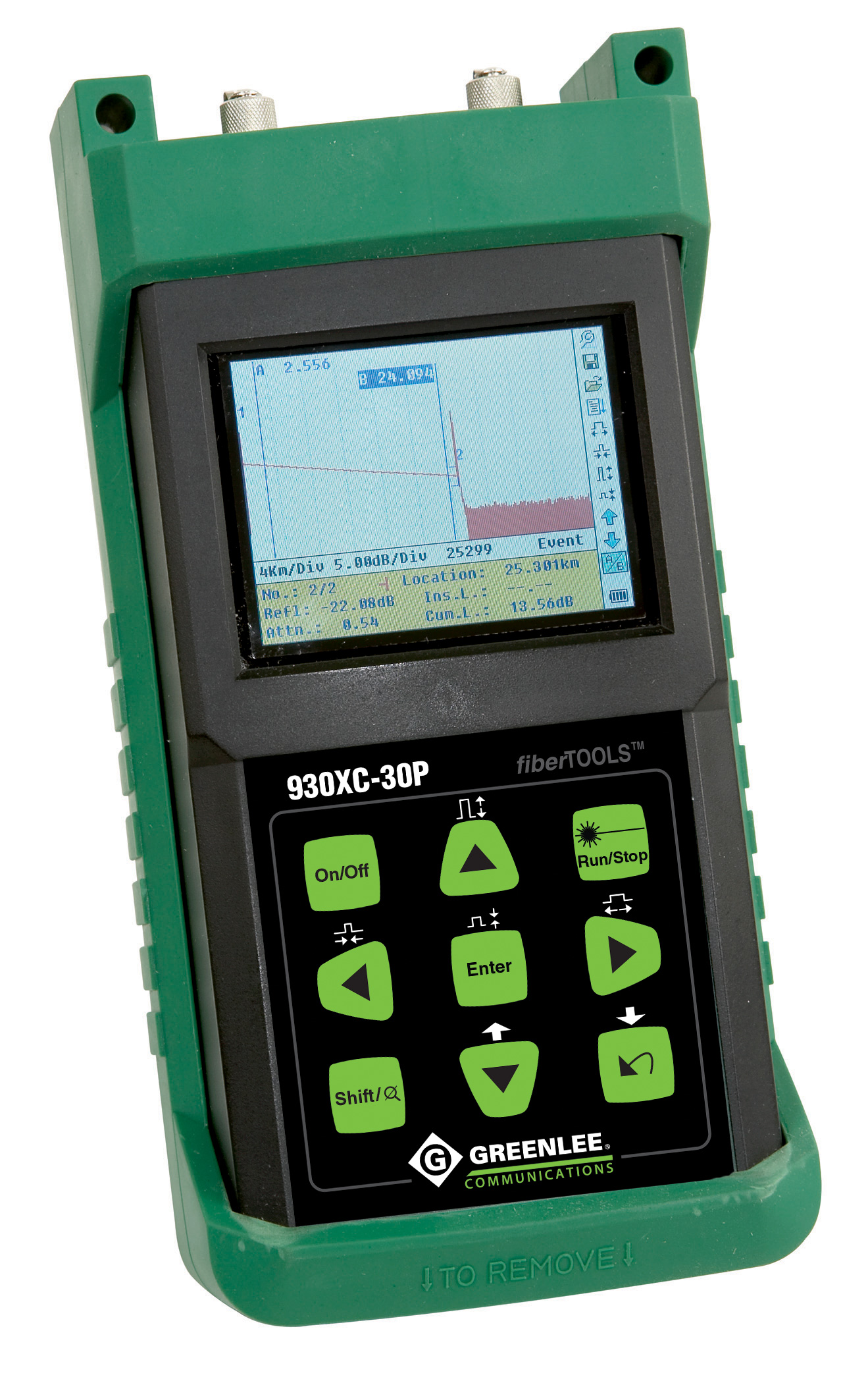 Greenlee 930XC-30P - оптический рефлектометр PON (1310/1490/1550нм) с функцией оптического тестера и визуализатора повреждений, APC/SC