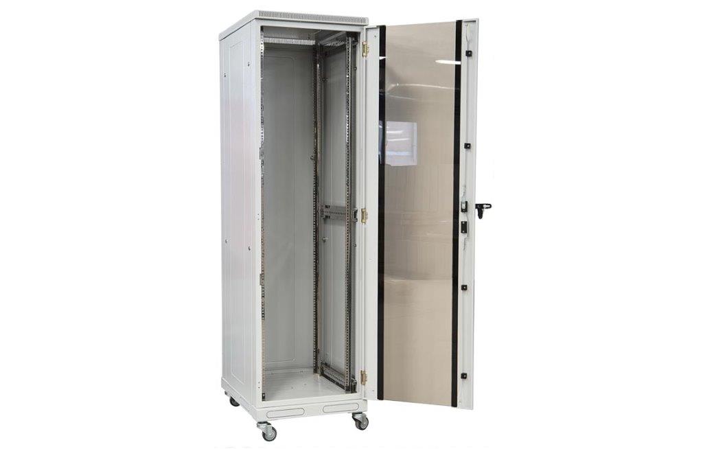 Шкаф телекоммуникационный напольный 19",42U(600x1000), ШТ-НП-42U-600-1000-С, передняя дверь стекло