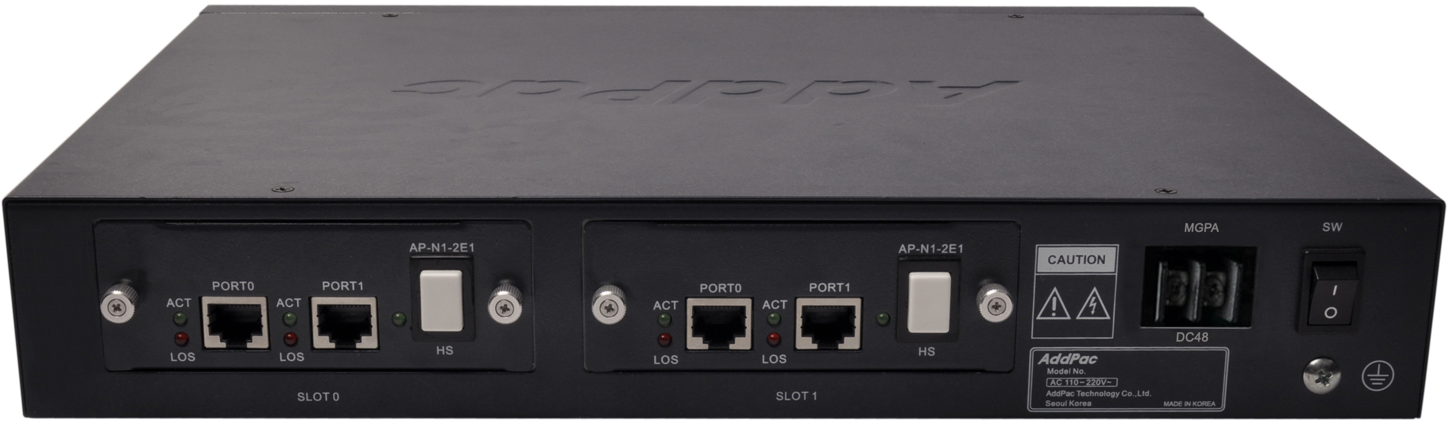 AddPac	ADD-AP-1850-2E1 - Цифровой VoIP шлюз 2E1(60CH) &amp; 2x100TX Eth, поддержка ОКС-7