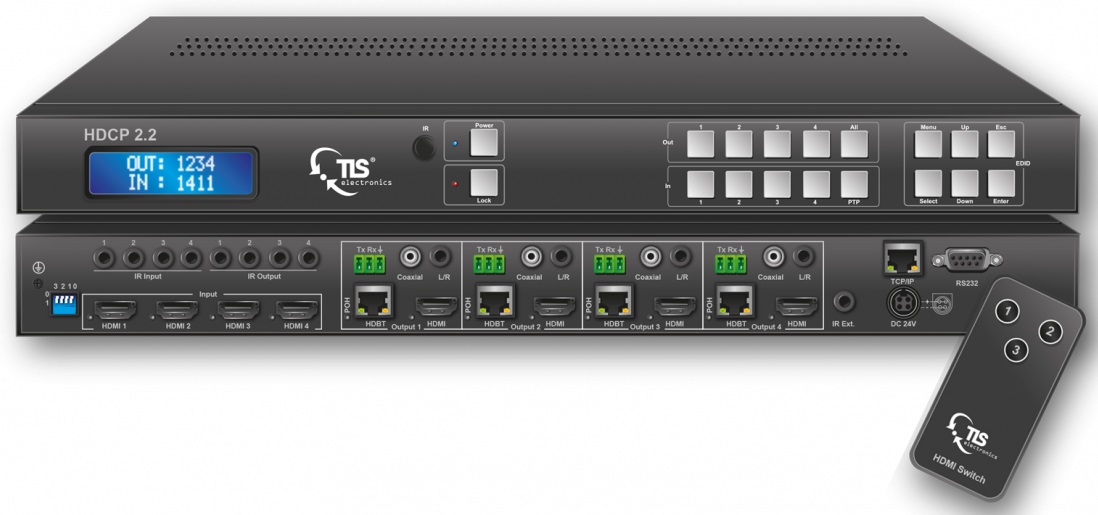 TLS HDBaseT/HDMI/Audio Matrix 4x4 - Матричный коммутатор HDMI и HDBaseT 4x4
