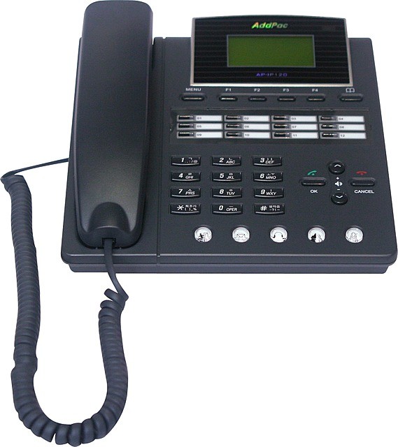 AddPac	ADD-AP-IP120E - IP Phone (2x10/100 Fast Ethernet, LCD), черный, 1xFXO