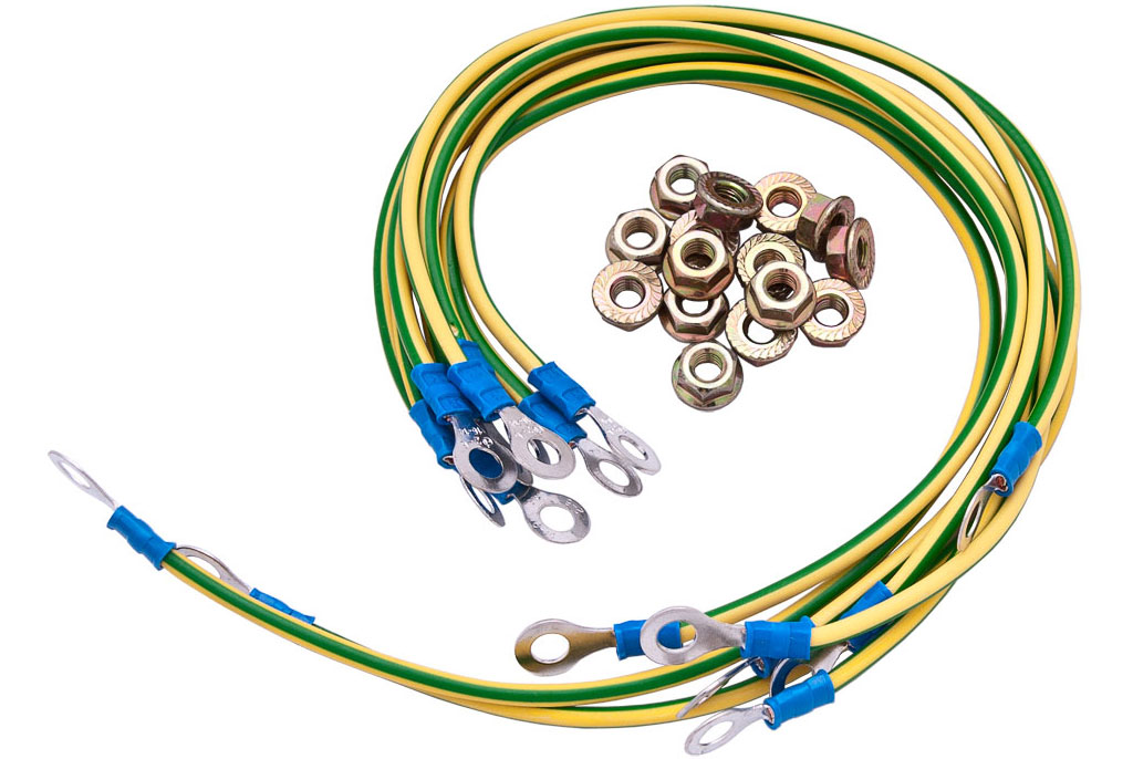 Набор кабелей заземления (30см - 4 шт, Набор винт, гайка, шайба - 4 шт)