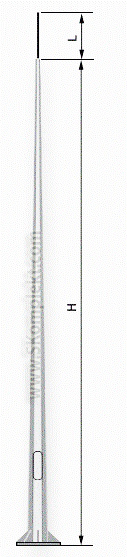 ZANDZ Молниеприемник вертикальный 14 м (оцинк. сталь; с закладными под фундамент)