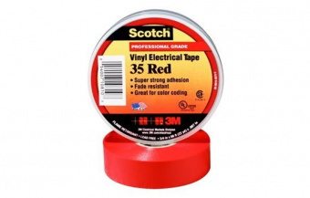  Scotch 35 (7000031668) красная, изоляционная лента высшего класса, 19мм х 20м х 0,18мм