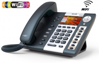 ATCOM A48WAC IP-телефон, цветной LCD 3,2", 8 клавиш BLF, Wi-Fi 802.11bgnac 2,4 и 5ГГц, 2x10/100/1000T, 4 SIP линии, POE, БП в комплекте