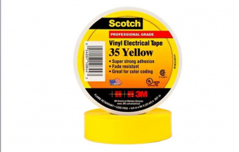  Scotch 35 (7000031671) желтая, изоляционная лента высшего класса, 19мм х 20м х 0,18мм